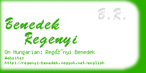 benedek regenyi business card